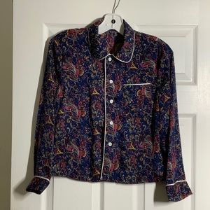 Vintage Paisley Print Silk Shirt